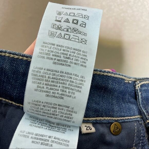 Guess cropped kick flare raw hem jeans blue 26 - Picture 6 of 7